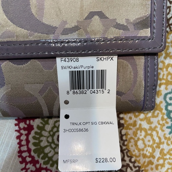 Coach Khaki and Purple Wallet - Picture 4 of 5